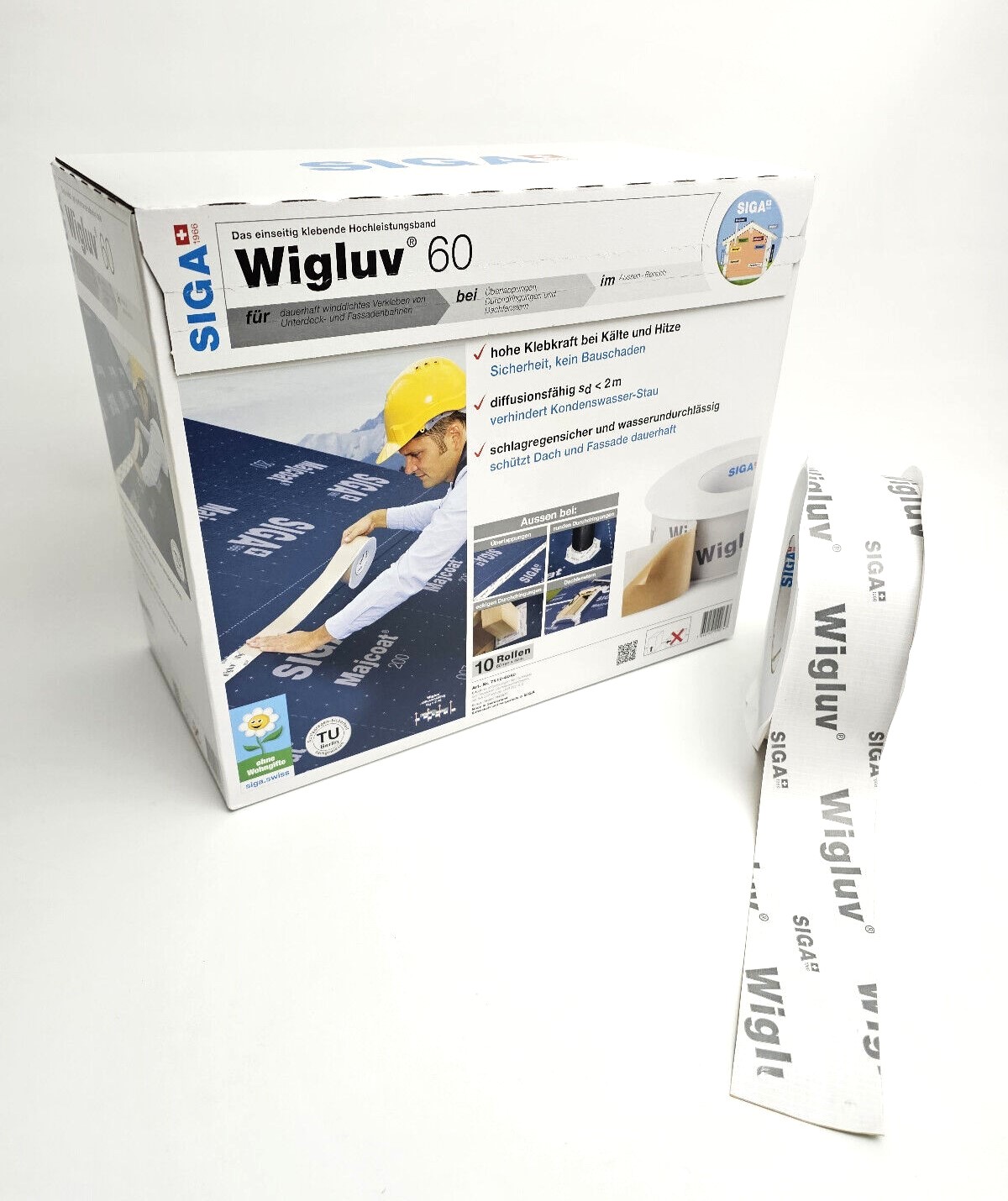 SIGA Wigluv 60 Klebeband Dampfsperre 60mmx40m 10 Rollen (1 Karton) SIGA Wigluv 60 Klebeband Dampfsperre 60mmx40m 10 Rollen (1 Karton)
